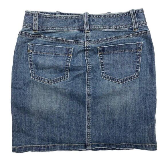 Ann Taylor Blue Jean Straight Pencil Mini Denim Skirt Sz 0P‎ 0 Petite - Picture 5 of 6